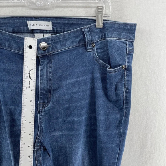 Lane Bryant Pants Women's 18S Blue Denim Flex Magic Waistband Midrise Straight - Picture 4 of 9